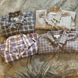 Peter Millar Plaid Dress Shirts Size Large lot of 4